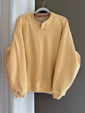 Tommy Bahama Men's Soft Yellow Gold Comfy Sweater Coastal, Size XL